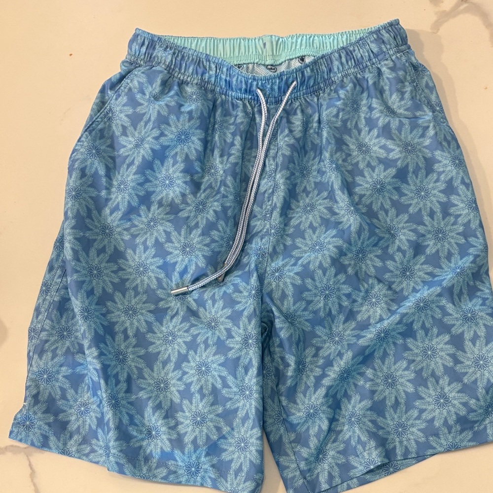 Peter Millar Men's Blue Patterned Swim Trunks Sz Medium NWOT